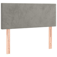 Giroletto a Molle con Materasso-Struttura Letto con Materasso Grigio Chiaro 100x200cm Velluto 141656