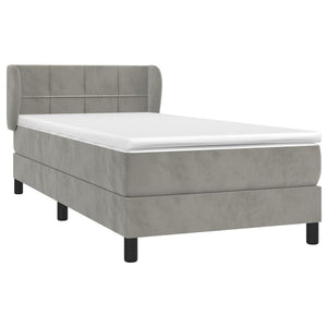 Giroletto a Molle con Materasso-Struttura Letto con Materasso Grigio Chiaro 100x200cm Velluto 916860
