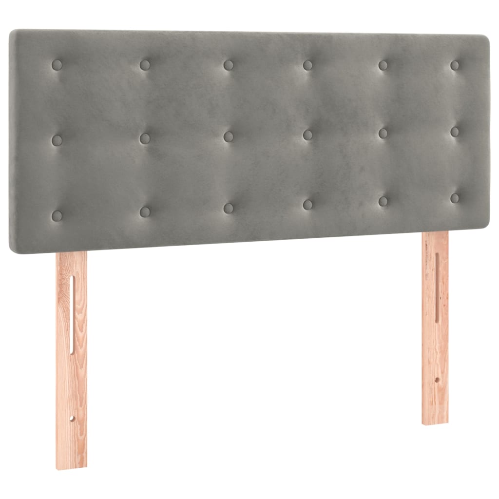 Giroletto a Molle con Materasso-Struttura Letto con Materasso Grigio Chiaro 100x200cm Velluto 420043