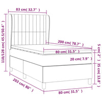 Giroletto a Molle con Materasso Crema 80x200 cm inTessuto 3128082