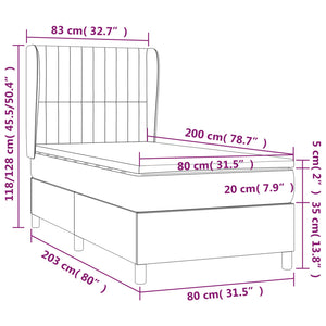 Giroletto a Molle con Materasso Crema 80x200 cm inTessuto 3128082