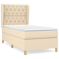 Giroletto a Molle con Materasso-Struttura Letto con Materasso Crema 80x200 cm inTessuto 486458