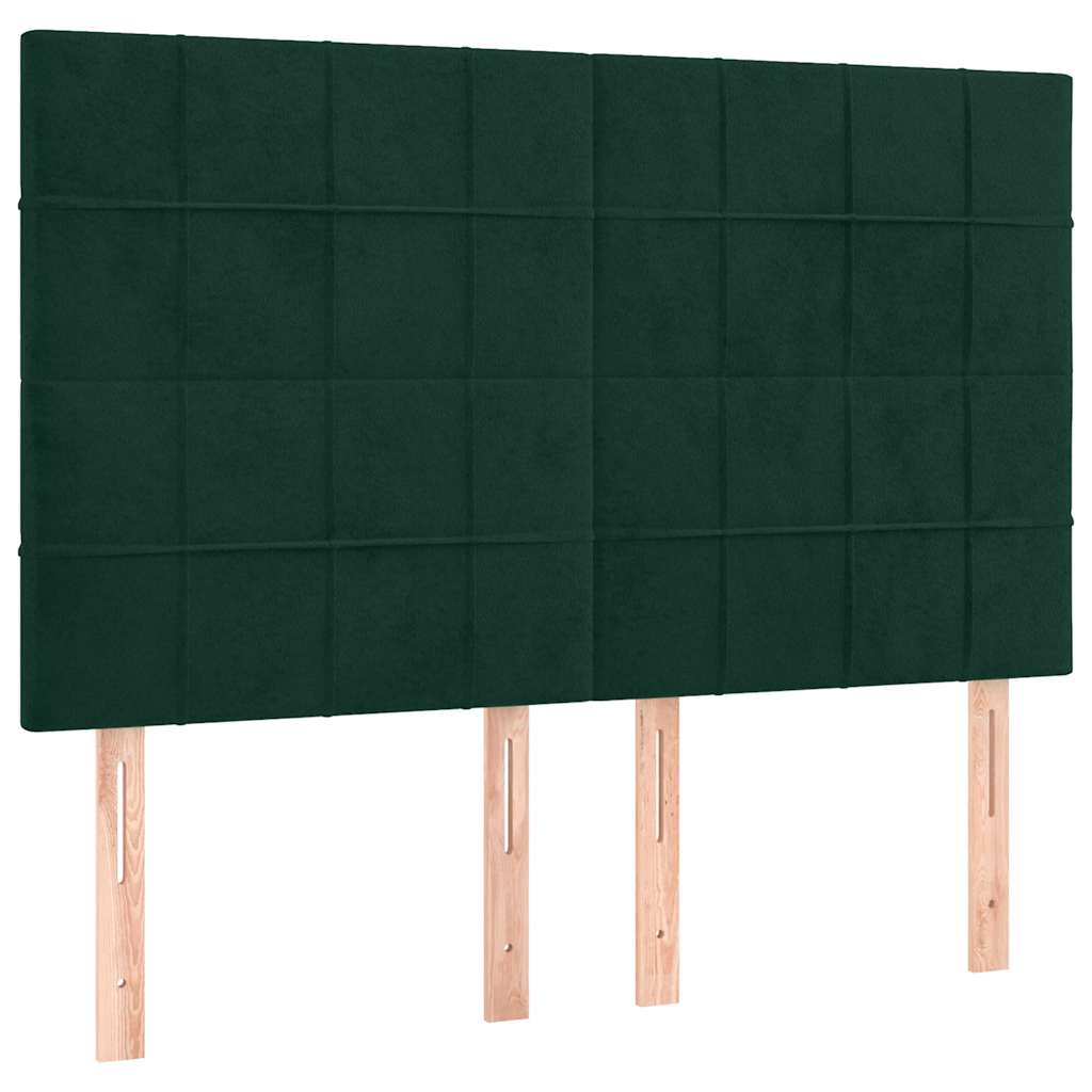 Giroletto a Molle con Materasso Verde Scuro 140x200 cm Velluto 3129216