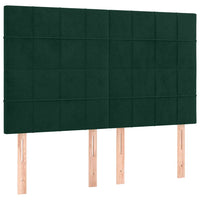 Giroletto a Molle con Materasso Verde Scuro 140x200 cm Velluto 3129216