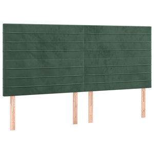 Giroletto a Molle con Materasso Verde Scuro 200x200 cm Velluto 3129294