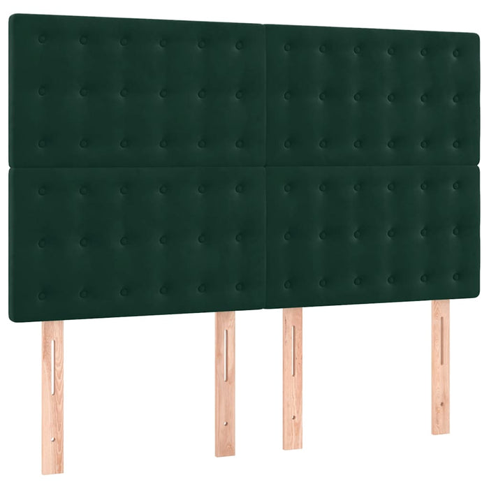 Giroletto a Molle con Materasso Verde Scuro 140x190 cm Velluto 3129450