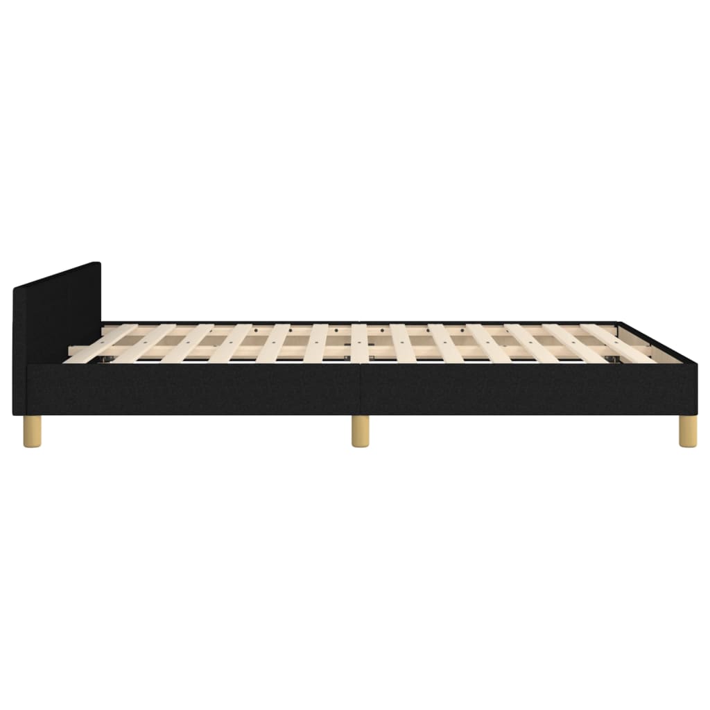 Giroletto senza Materasso-Struttura Letto Nero 140x190 cm in Tessuto 759185