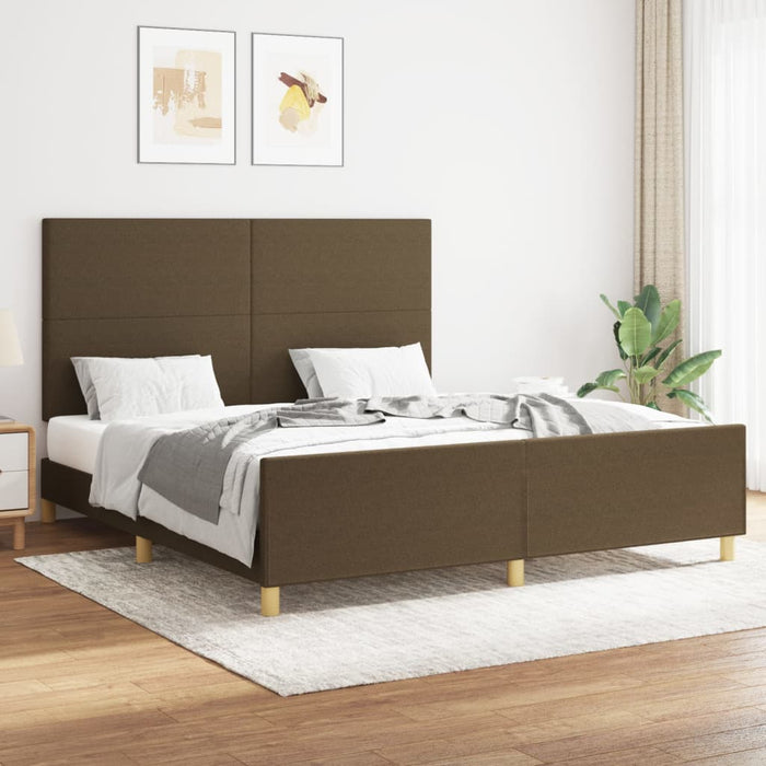 Giroletto senza Materasso-Struttura Letto Marrone Scuro 160x200 cm Tessuto 880425