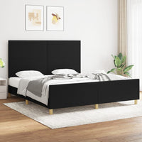 Giroletto senza Materasso-Struttura Letto Nero 180x200 cm in Tessuto 376906