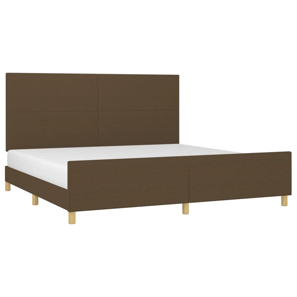 Giroletto senza Materasso-Struttura Letto Marrone Scuro 200x200 cm in Tessuto 661923