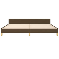 Giroletto senza Materasso-Struttura Letto Marrone Scuro 200x200 cm in Tessuto 661923