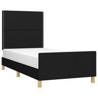 Giroletto senza Materasso-Struttura Letto Nero 90x190 cm in Tessuto 914983