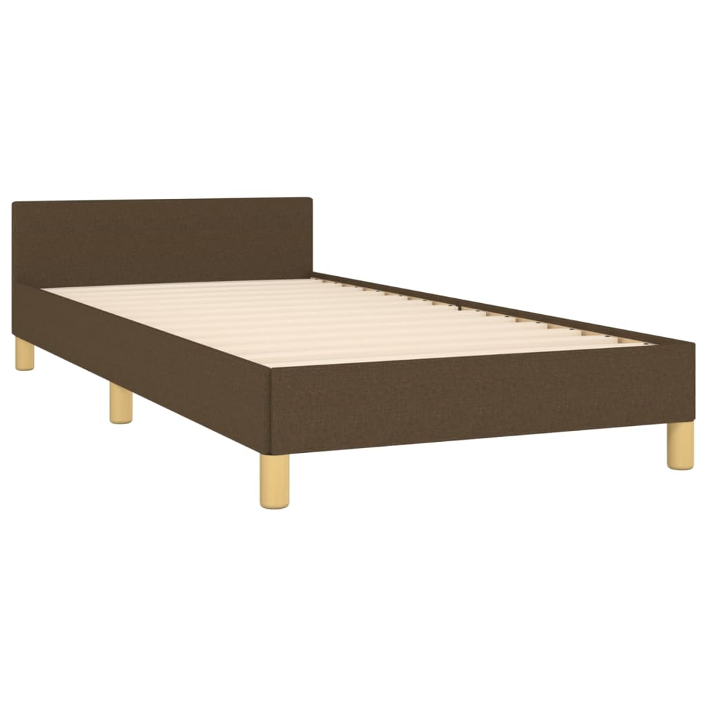 Giroletto senza Materasso-Struttura Letto Marrone Scuro 90x200 cm Tessuto 840513