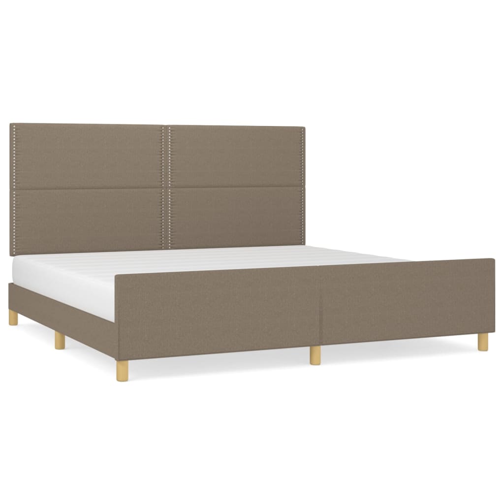 Giroletto senza Materasso-Struttura Letto Tortora 200x200 cm in Tessuto 709993