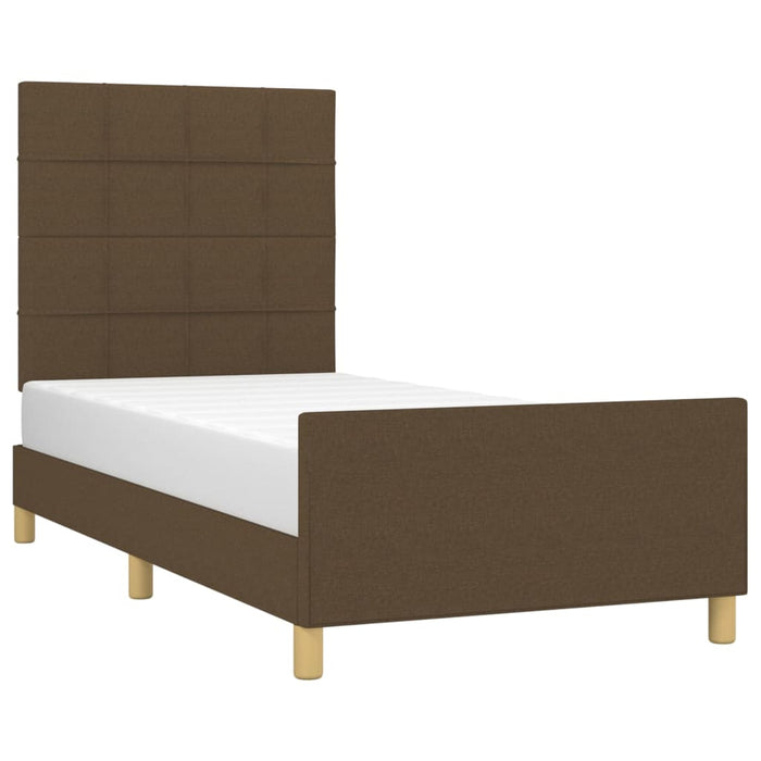 Giroletto senza Materasso-Struttura Letto Marrone Scuro 90x190 cm Tessuto 498477
