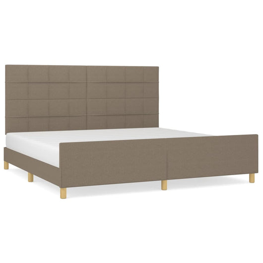 Giroletto senza Materasso-Struttura Letto Tortora 200x200 cm in Tessuto 777464