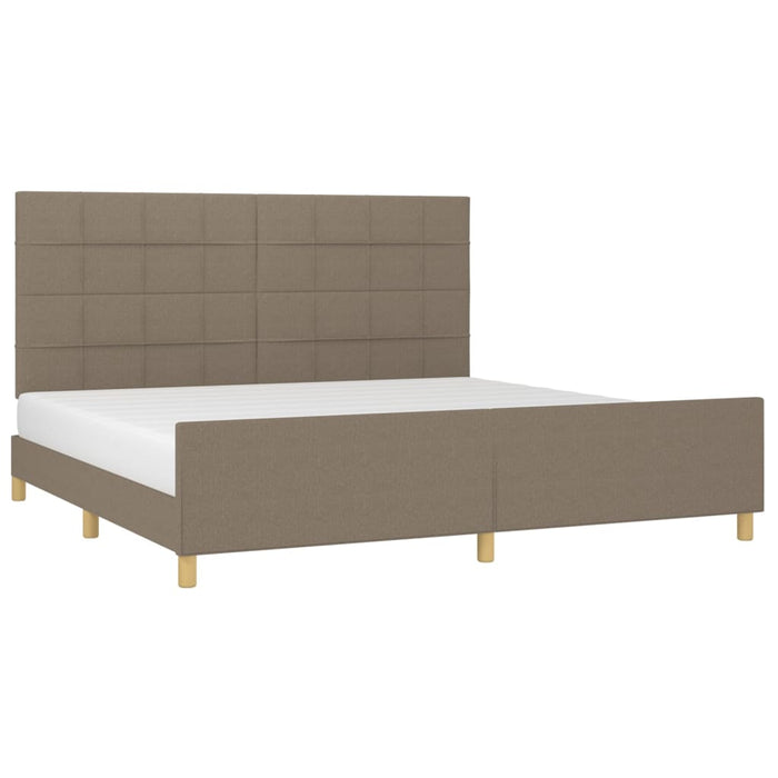 Giroletto senza Materasso-Struttura Letto Tortora 200x200 cm in Tessuto 777464