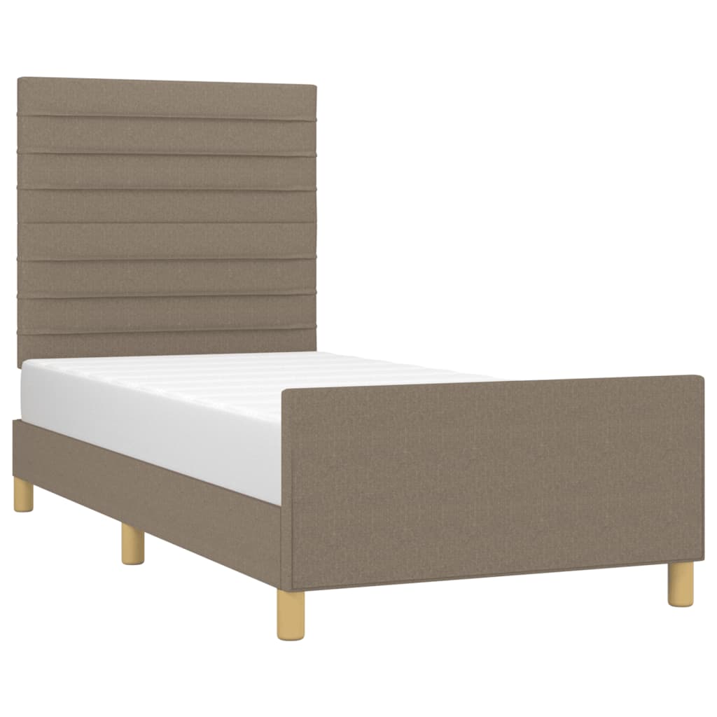 Giroletto senza Materasso-Struttura Letto Tortora 90x190 cm Tessuto 783534