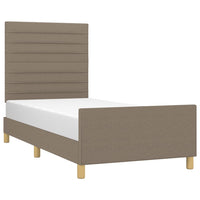 Giroletto senza Materasso-Struttura Letto Tortora 90x190 cm Tessuto 783534