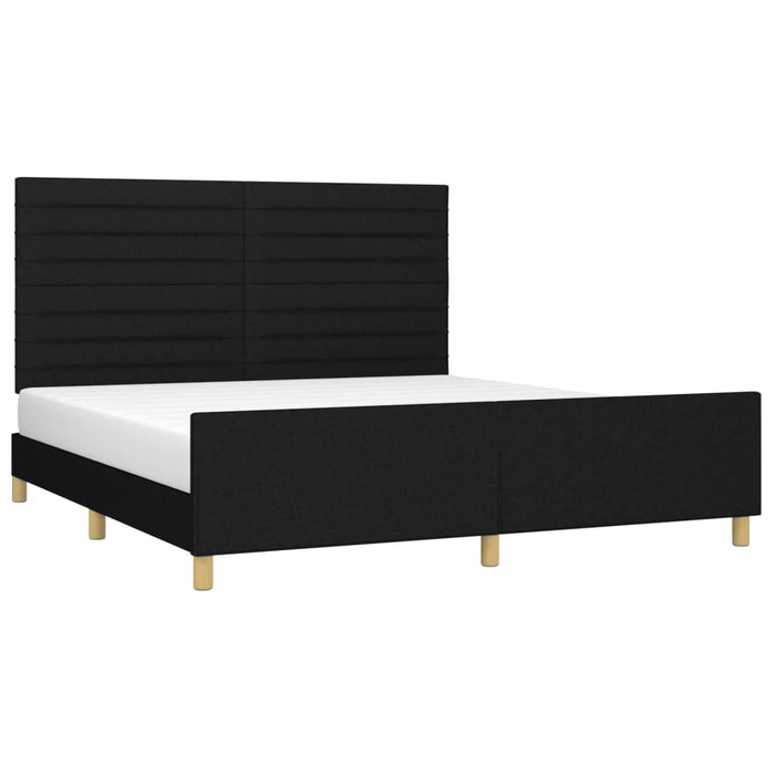 Giroletto senza Materasso-Struttura Letto Nero 160x200 cm in Tessuto 303008