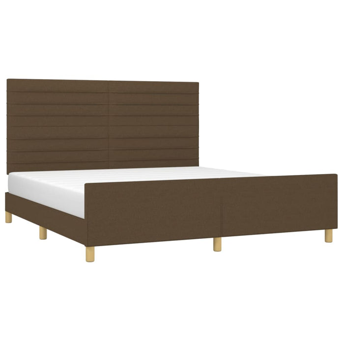 Giroletto senza Materasso-Struttura Letto Marrone Scuro 160x200 cm Tessuto 890964