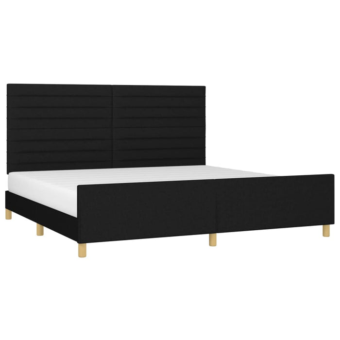 Giroletto senza Materasso-Struttura Letto Nero 200x200 cm in Tessuto 866715