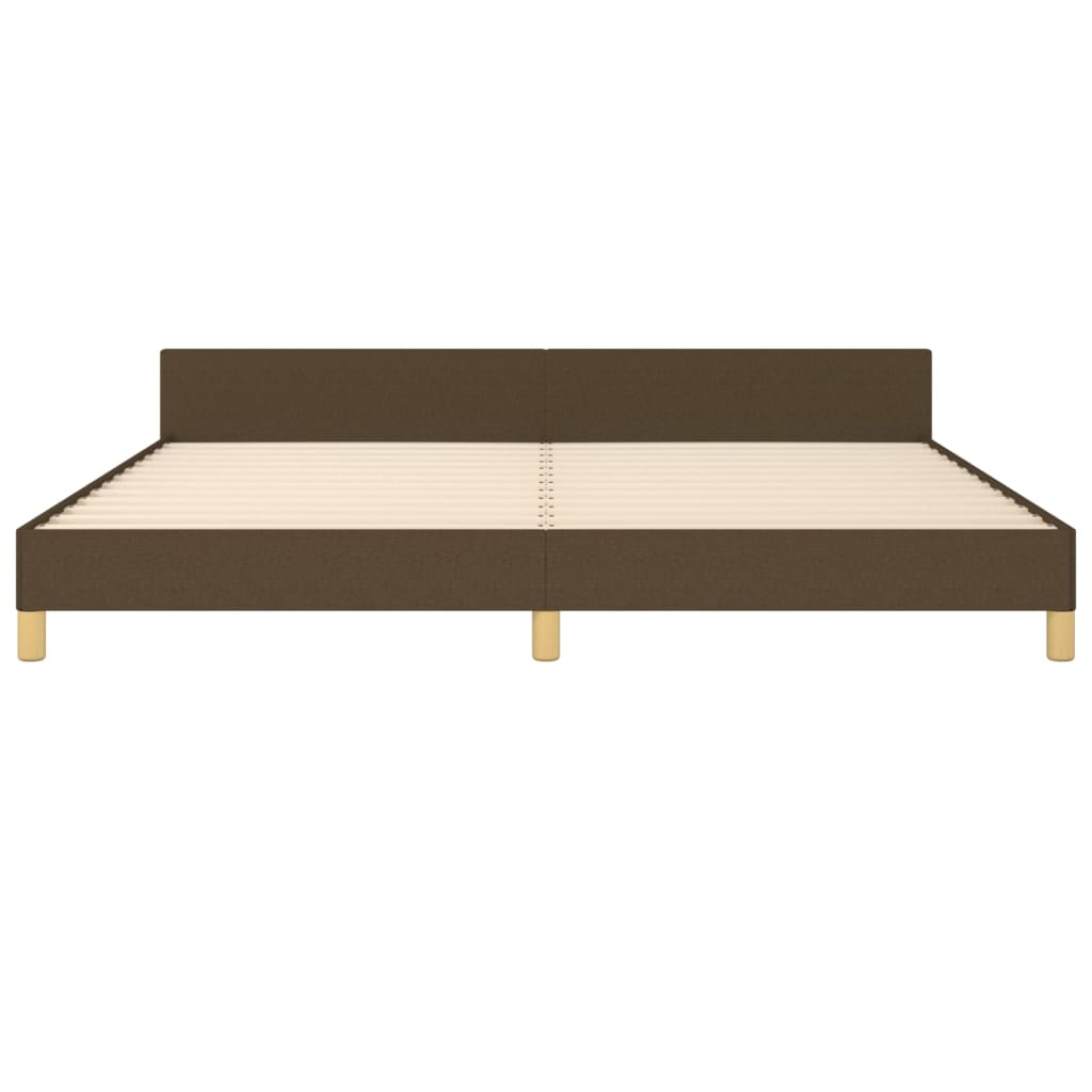 Giroletto senza Materasso-Struttura Letto Marrone Scuro 200x200 cm in Tessuto 404190