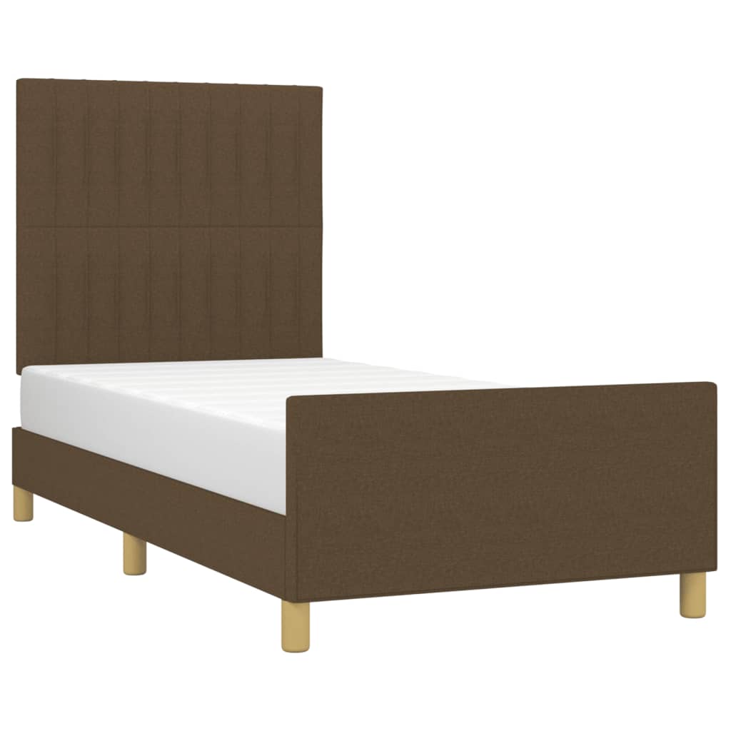 Giroletto senza Materasso-Struttura Letto Marrone Scuro 90x190 cm Tessuto 288164