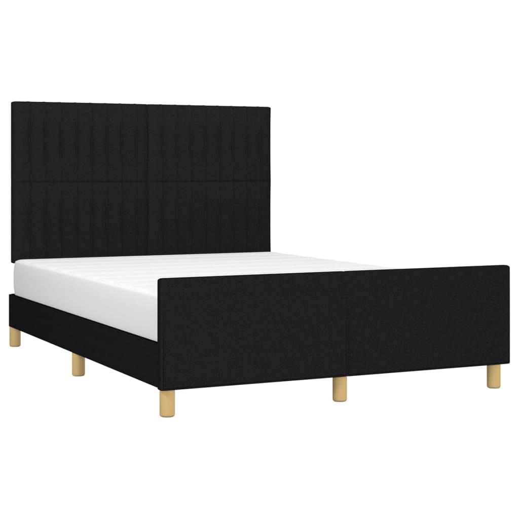 Giroletto senza Materasso-Struttura Letto Nero 140x190 cm in Tessuto 618553