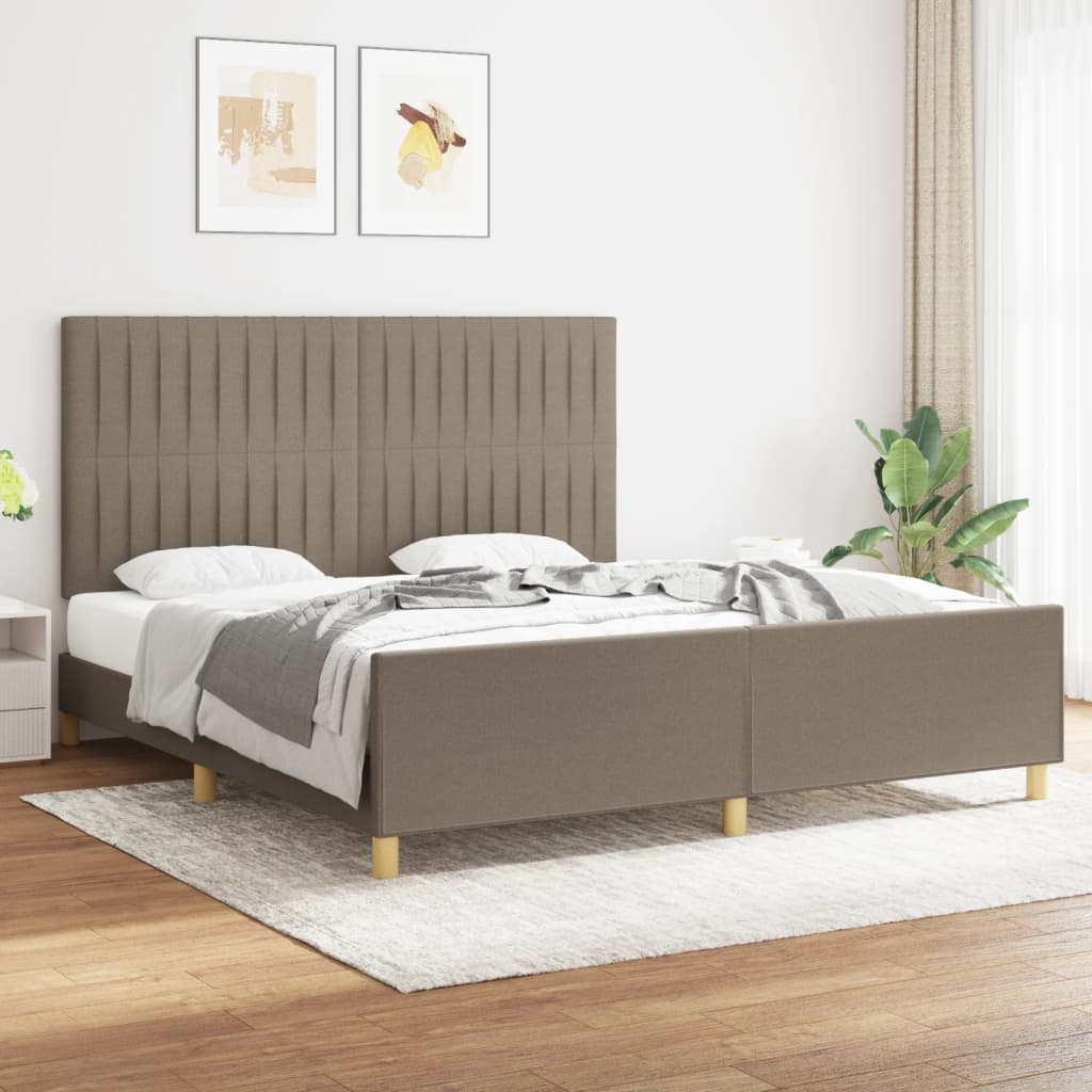 Giroletto senza Materasso-Struttura Letto Tortora 180x200 cm in Tessuto 132669