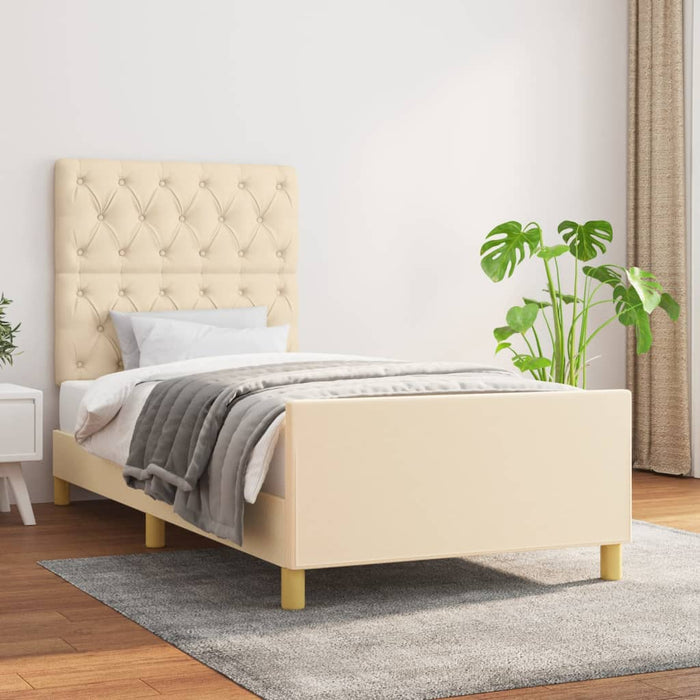 Giroletto senza Materasso-Struttura Letto Crema 80x200 cm in Tessuto