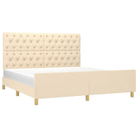 Giroletto senza Materasso-Struttura Letto Crema 160x200 cm in Tessuto