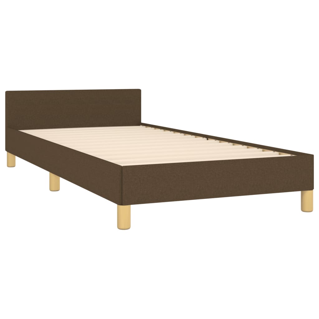 Giroletto senza Materasso-Struttura Letto Marrone Scuro 90x200 cm Tessuto 951286