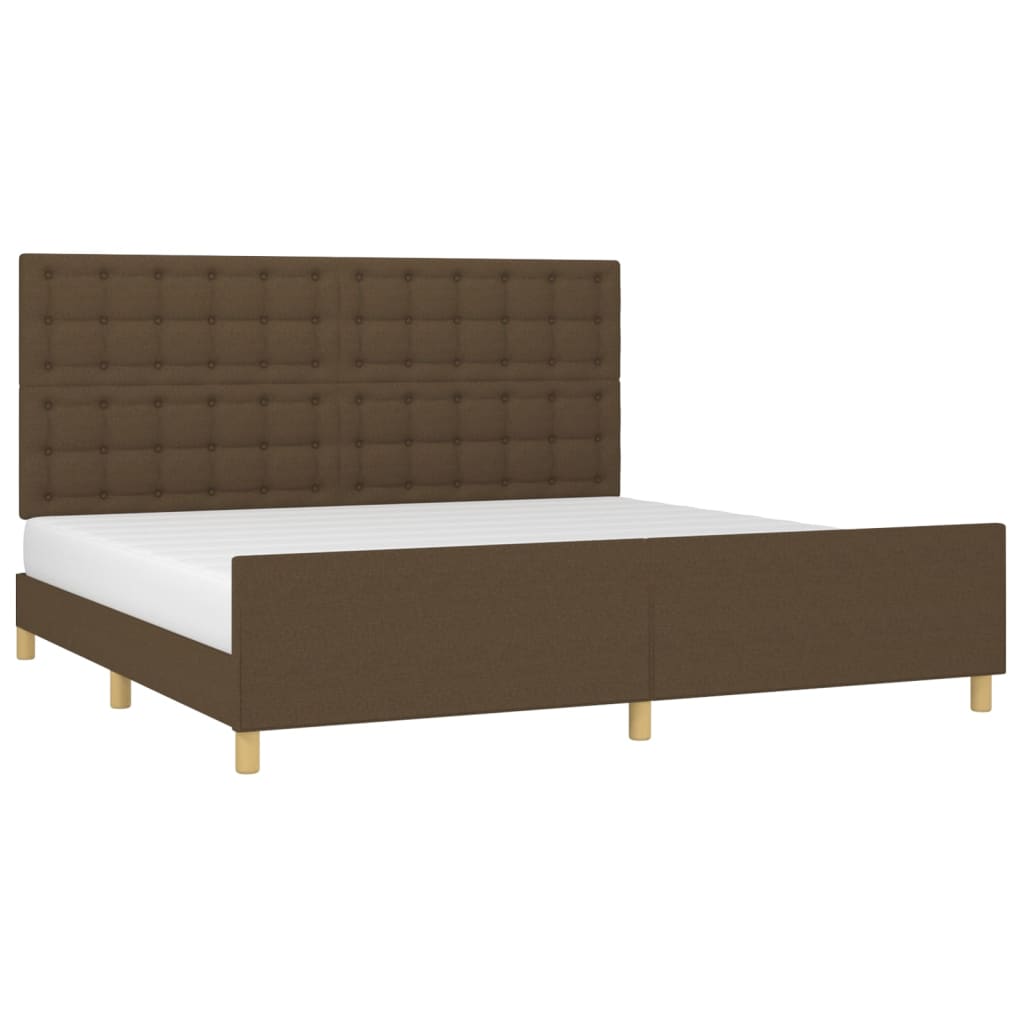 Giroletto senza Materasso-Struttura Letto Marrone Scuro 200x200 cm in Tessuto 360443