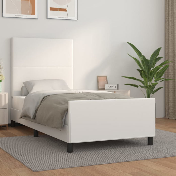 Giroletto con Testiera Bianco 80x200 cm in Similpelle cod mxl 65346