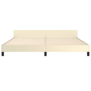 Giroletto con Testiera Crema 200x200 cm in Similpelle 3125471