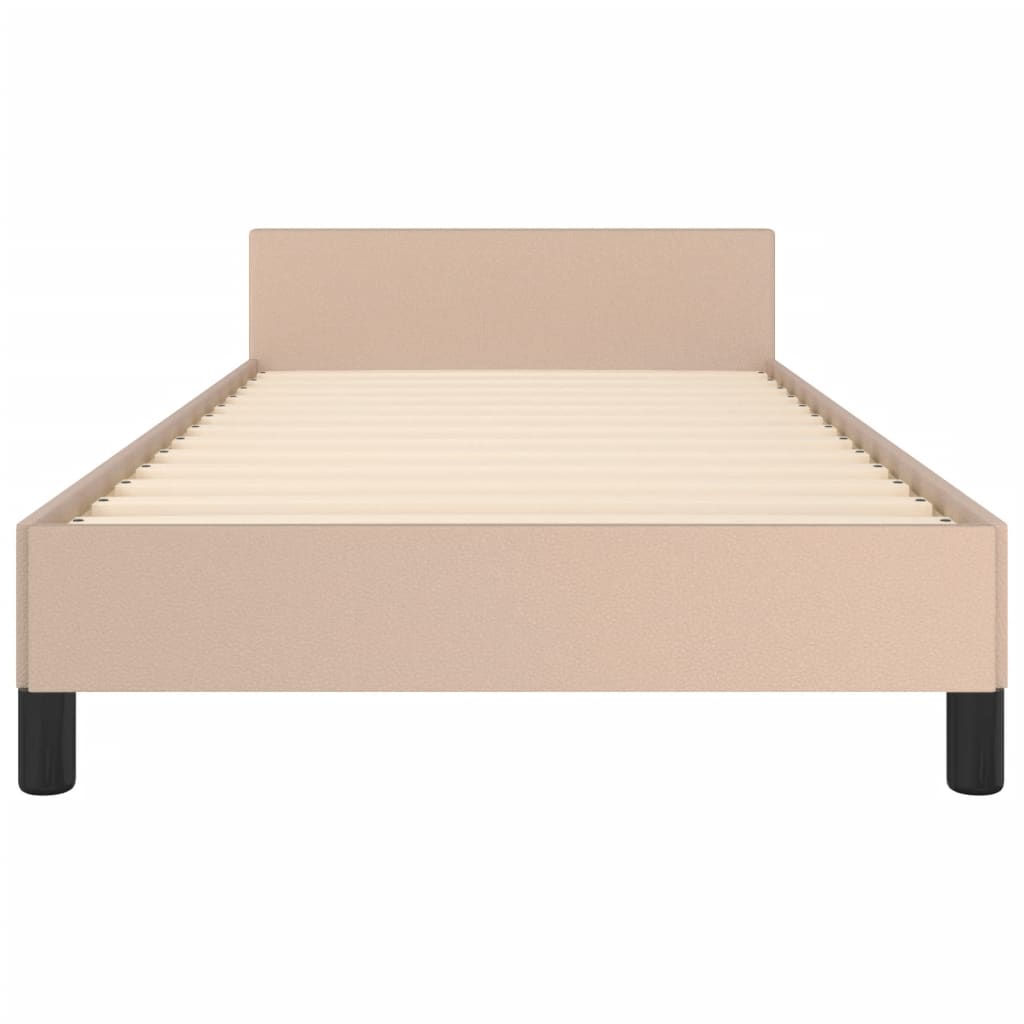 Giroletto con Testiera-Struttura Letto con testiera Cappuccino 90x190 cm in Similpelle 224408