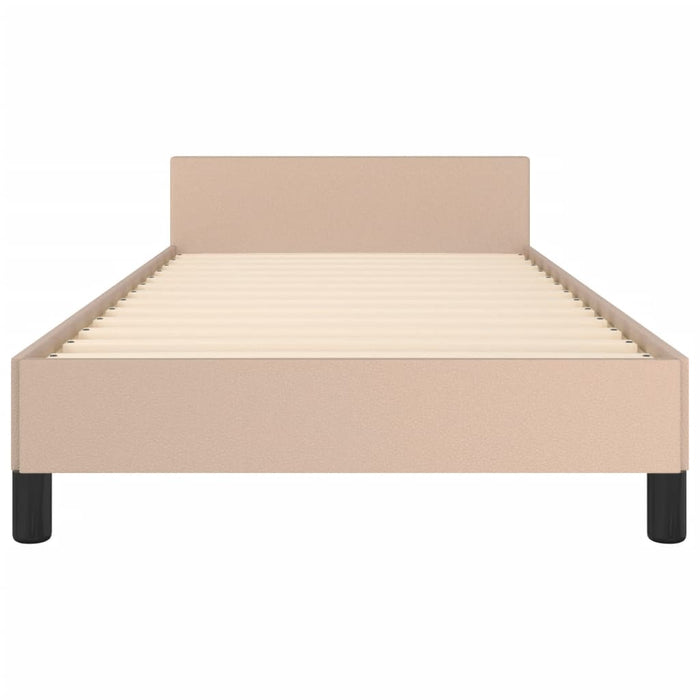 Giroletto con Testiera-Struttura Letto con testiera Cappuccino 90x190 cm in Similpelle 224408