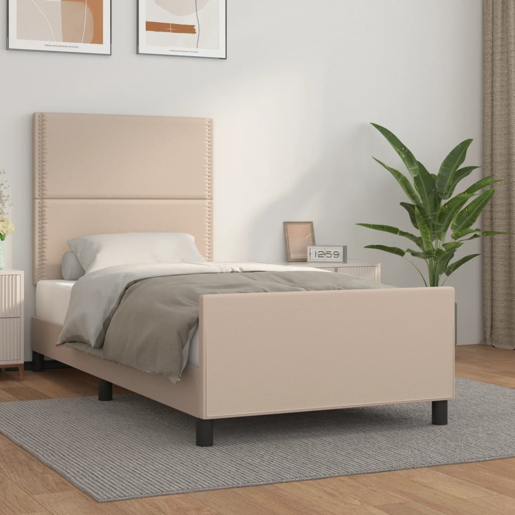 Giroletto con Testiera Cappuccino 90x190 cm in Similpelle