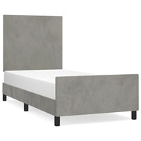Giroletto senza Materasso Grigio Chiaro 80x200 cm Velluto 3125599