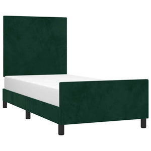 Giroletto senza Materasso-Struttura Letto Verde Scuro 90x190 cm in Velluto 719895