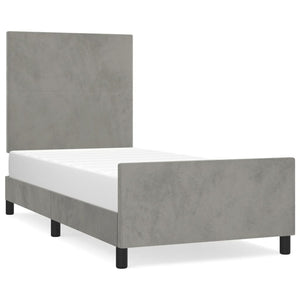 Giroletto senza Materasso Grigio Chiaro 90x200 cm Velluto 3125611