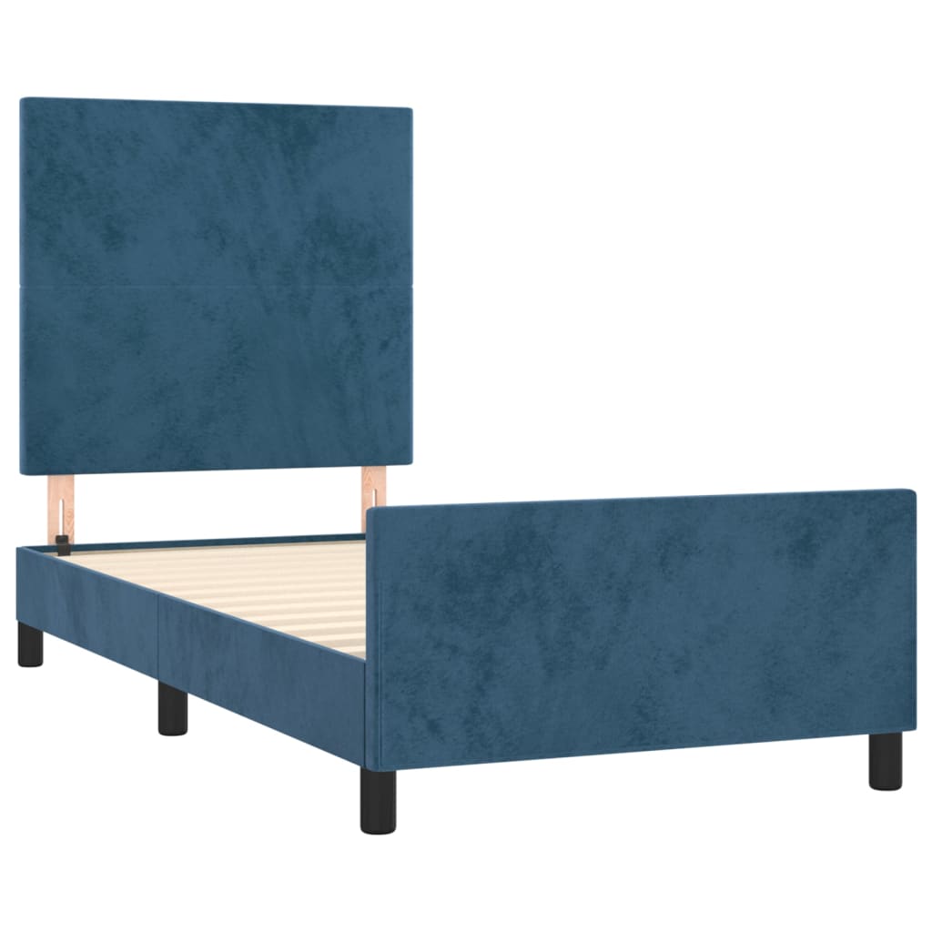 Giroletto senza Materasso Blu Scuro 90x200 cm in Velluto 3125615