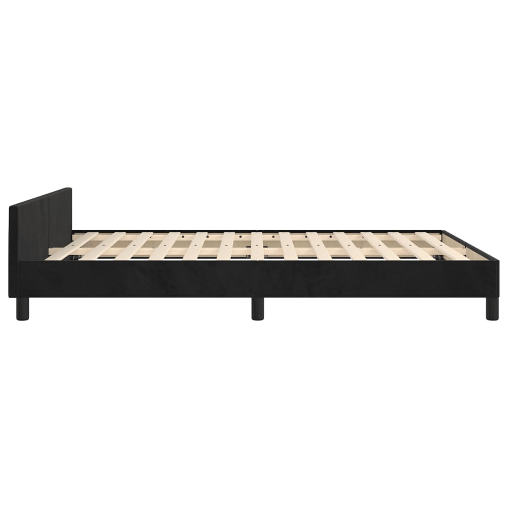 Giroletto senza Materasso-Struttura Letto Nero 140x190 cm in Velluto 373903