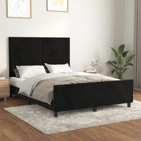 Giroletto senza Materasso-Struttura Letto Nero 140x200 cm in Velluto 870447