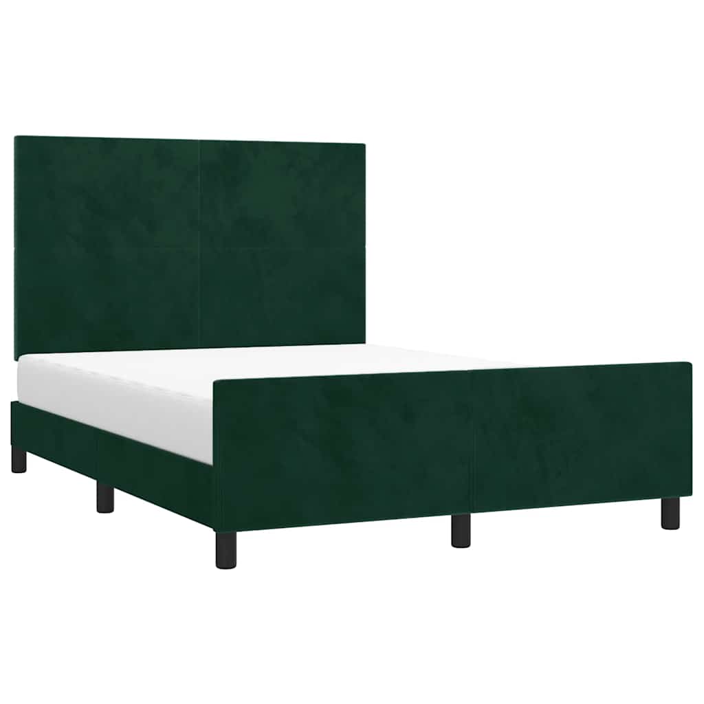 Giroletto senza Materasso-Struttura Letto Verde Scuro 140x200 cm in Velluto 558265