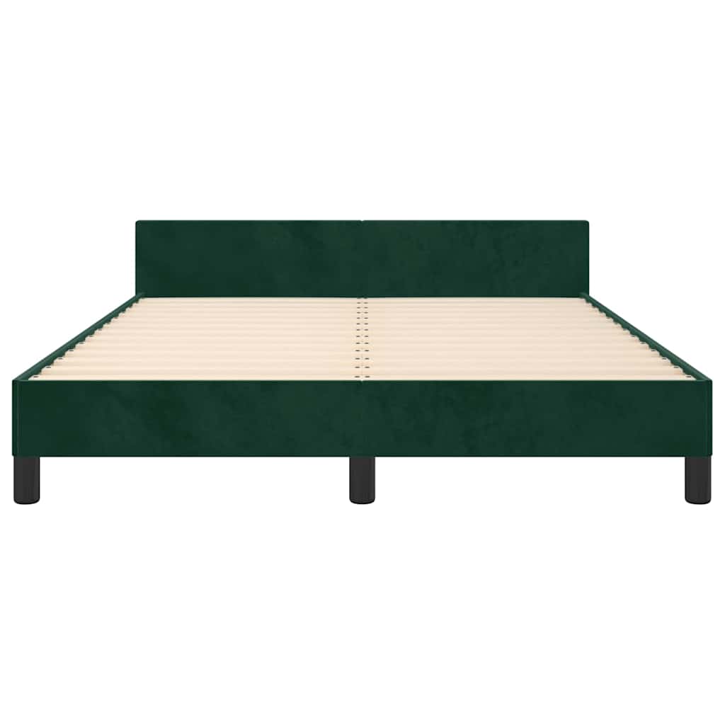 Giroletto senza Materasso-Struttura Letto Verde Scuro 140x200 cm in Velluto 558265