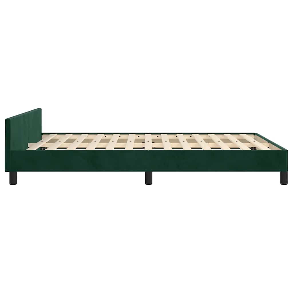 Giroletto senza Materasso-Struttura Letto Verde Scuro 140x200 cm in Velluto 558265