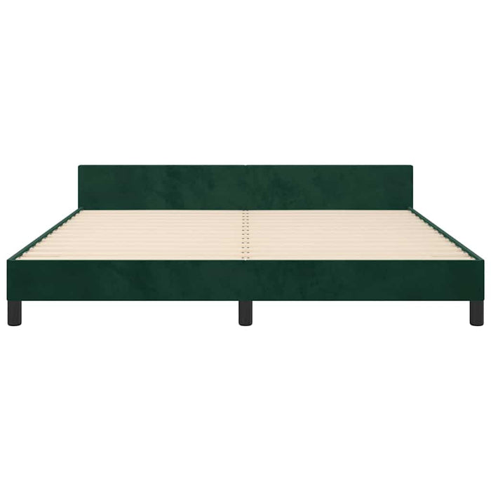 Giroletto senza Materasso-Struttura Letto Verde Scuro 160x200 cm in Velluto 649936