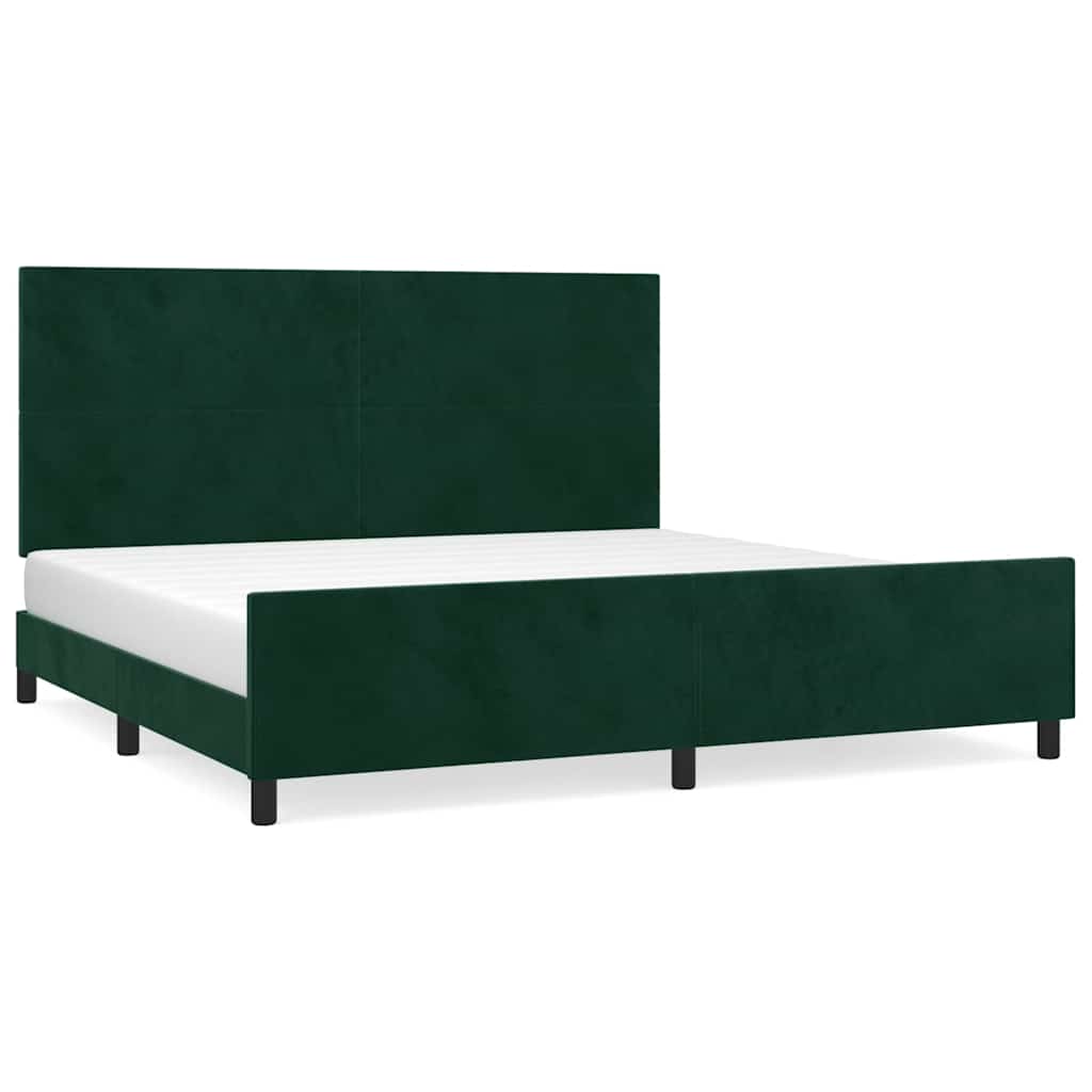 Giroletto senza Materasso-Struttura Letto Verde Scuro 200x200 cm in Velluto 851776